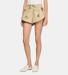 Short à rayures et fleurs brodées Sandro