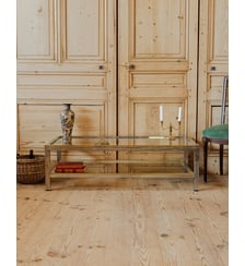Table basse en laiton et verre Donna N°1053- Produit chiné Debongout