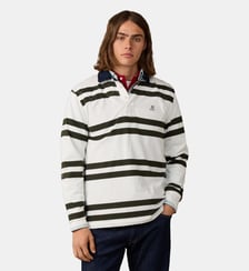 Polo De Rugby À Rayures Doubles Coupe Regular Hackett London