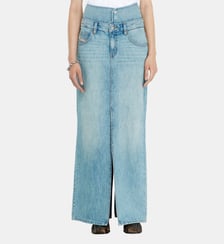 Jupe longue en denim effet jean avec fentes Diesel
