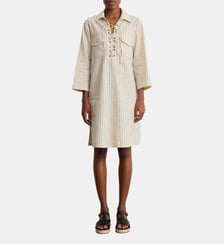 Robe rayée en coton, chanvre et lin -ALIYA Pablo