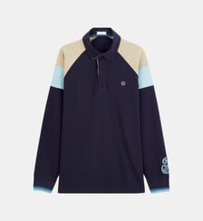 Polo de rugby manches longues raglan tricolore Serge Blanco