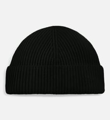 Bonnet Etiquette Cuir Ami unisexe en Laine AMI Paris