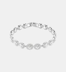 Bracelet Angelic, Coupe ronde, Blanc, Placage de ton or rosé-Blanc et rose-M Swarovski