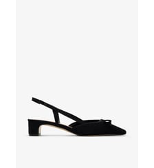 Agata - Slingback En Cuir Velours Marine Parallèle