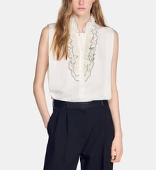 Chemise col volanté Sandro