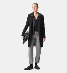 Manteau capuche en drap de laine Ikks