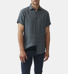 Chemise slim en lin manches courtes Palm Beach Rodd & Gunn