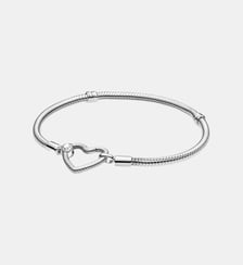Bracelet Maille Serpent Fermoir Cœur Pandora