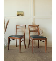 Paire de chaises mid-century vert cèdre  Alma N°1673- Produit chiné Debongout