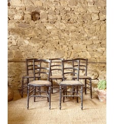 Lot de 5 chaises en bois Claude N°1620- Produit chiné Debongout