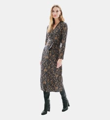 Robe relise - Motif floral - Viscose Caroll