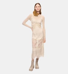 Robe nuisette mi-longue avec bandes en dentelle Pinko