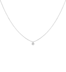 Collier 360° - Diamant solitaire 0,10ct - Or blanc 750‰ La Brune & La Blonde