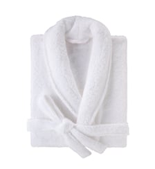 Peignoir col châle 100% Coton BIO, DOUCEUR NATURE Blanc Cerise