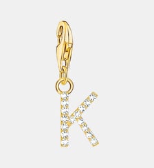 Pendentif Charm lettre K plaqué or Thomas Sabo