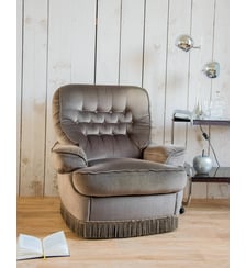 Fauteuil en velours Ernest N°643- Produit chiné Debongout