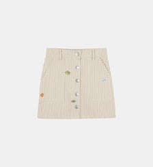 Jupe en coton avec badges Kenzo Kids