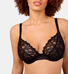 Soutien-gorge balconnet grande taille Sublime noir Maison Lejaby