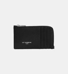 Porte cartes large zippé Lucien en cuir signature T Le Tanneur