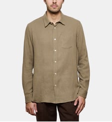 Chemise en gaze de coton kaki coupe droite Atelier Privé