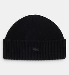 Bonnet en laine maille côtelée signature Lacoste