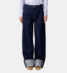 Jean jambes larges denim revers brodé Claudie Pierlot