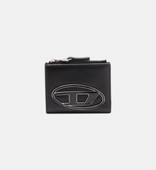 Petit portefeuille en cuir avec plaque à logo Diesel