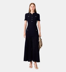 Robe longue en maille pointelle Maje