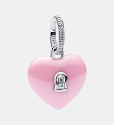 Charm Pendant Cadenas Cœur Céramique Rose Pandora