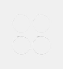 Set de 2 créoles argentées 50mm Balaboosté