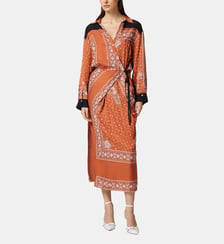 Robe longue croisée avec imprimé bandana Pinko
