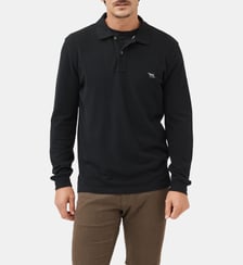 Polo uni slim en coton à manches longues The Gunn Rodd & Gunn