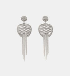 Boucles d'oreilles tiges percées  en métal et chaînettes  - Betty Satellite