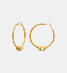 Boucles d'oreilles larges créoles   doré à l'or fin - Alicudi Satellite