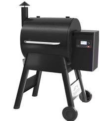 Barbecue pellet Pro 575 noir sur chariot, grille haute 56x18 cm, grille basse 56x48 cm Traeger