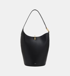 Sac tote ring en cuir noir Rabanne