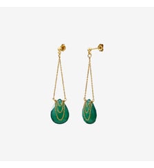 Boucles d'oreilles dorées améthyste - solange Caroline Najman