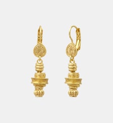 Boucles d'oreilles dormeuses   doré à l'or fin - Alicudi Satellite
