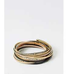 bracelet cuirs Magnum Black Léo Flowers for Zoe