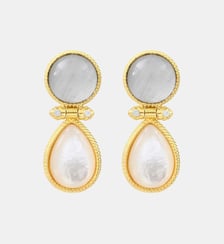 Boucles d'oreilles tiges percées Océane  doré à l'or fin - Oceane Satellite