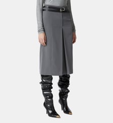 Jupe tailleur midi plissée et fendue Pinko