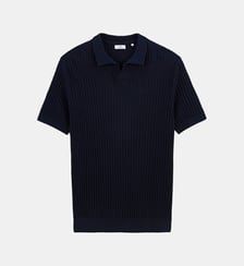Pull col polo en coton et lin Milan Serge Blanco