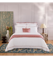 Housse de couette en percale de coton gris, Athéna Yves Delorme