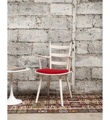 Chaise rouge et blanche Alma N°1724- Produit chiné Debongout