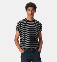 Tee-shirt maille gaufrée motif rayures Ikks