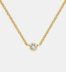 Pendentif solitaire en argent 925 doré 18K avec topaze blanche Aristocrazy
