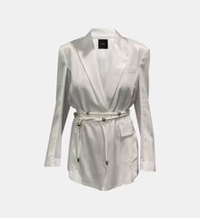 Blazer en satin brillant avec ceinture et boule Pinko