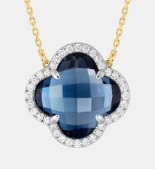 COLLIER VICTORIA DIAM. + GDE TOPAZE BLUE LONDON J. OR750 Morganne Bello