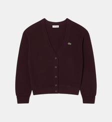 Cardigan col V point mousse coton Lacoste